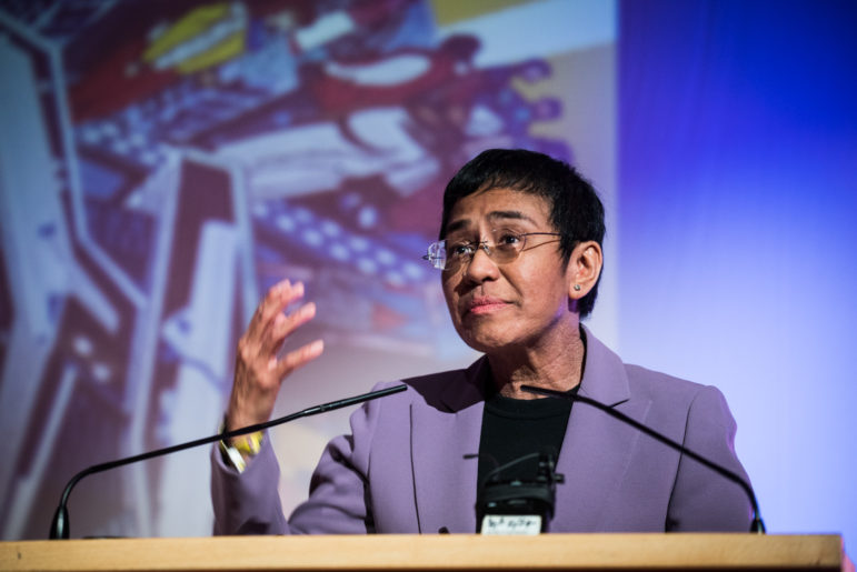 Rappler co-founder Maria Ressa at the Global Investigative Journalism Conference in Hamburg in 2019. Image: Nick Jaussi, nickjaussi.com